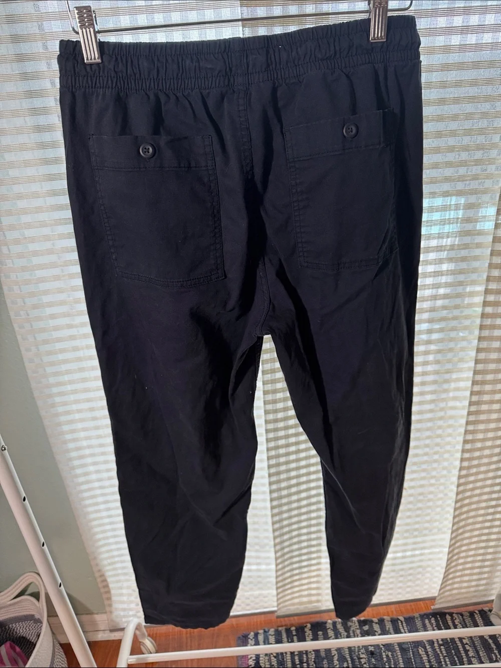 Men's Black Drawstring Casual Pants